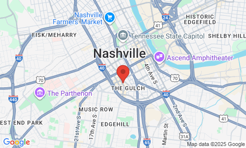 Google map image of our location in 224 11th Ave S  Nashville, TN